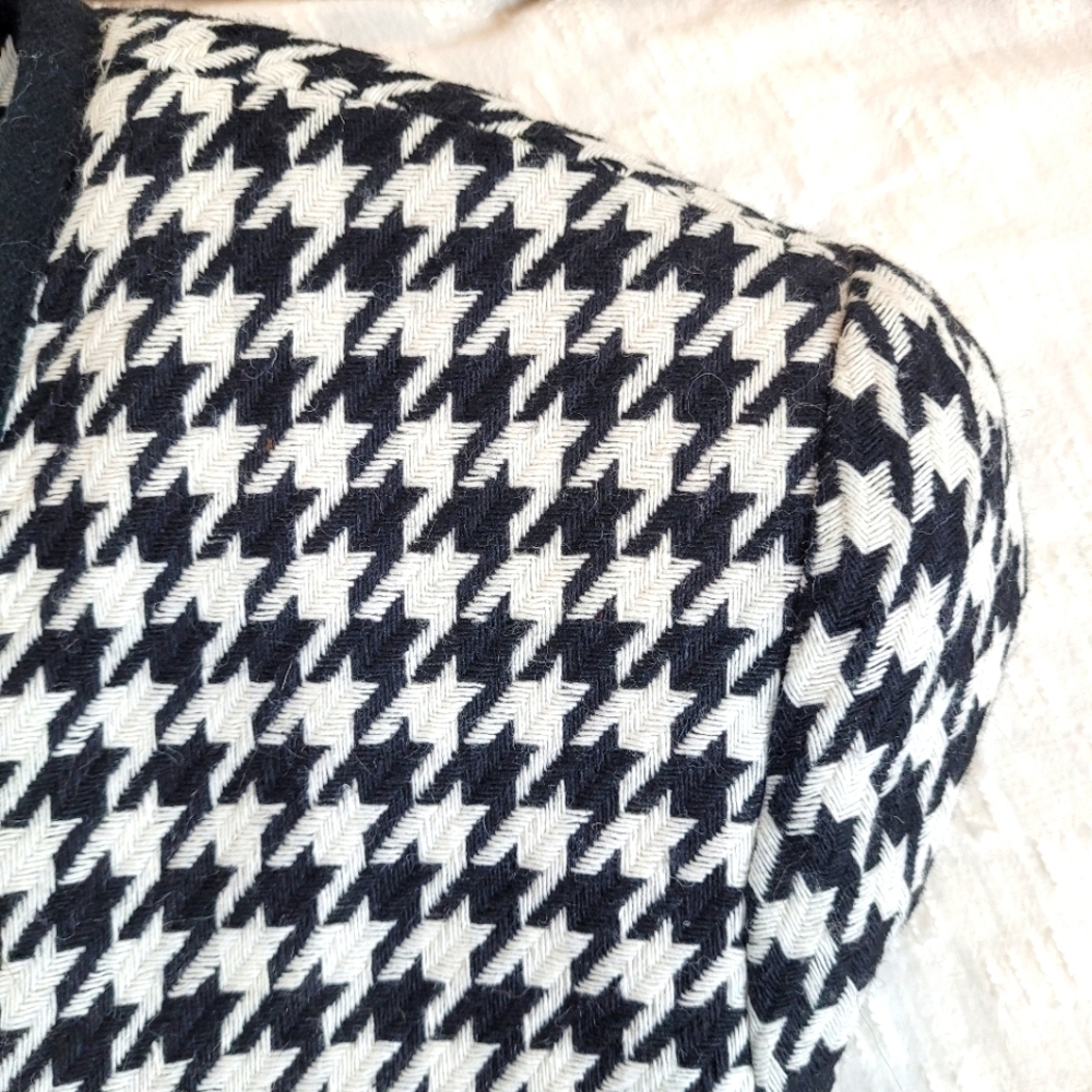 Carissa Jeffrey vintage black white houndstooth cropped lined blazer 80's lady 6 - Picture 12 of 12